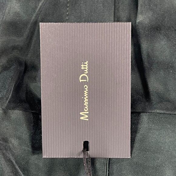 Massimo Dutti Dress Pants Womens 12 Black Cotton Pleated Front Formal High Rise - Picture 10 of 16